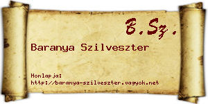 Baranya Szilveszter névjegykártya