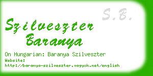 szilveszter baranya business card